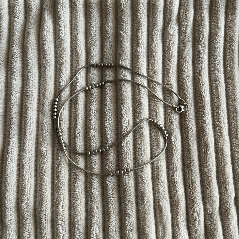 Elegant Sterling Silver Beaded Necklace